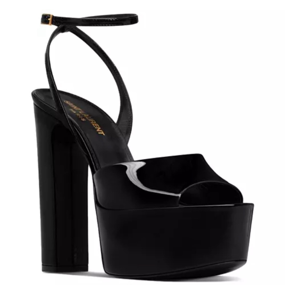 Saint Laurent Jodie Platform Sandals in Patent Leather